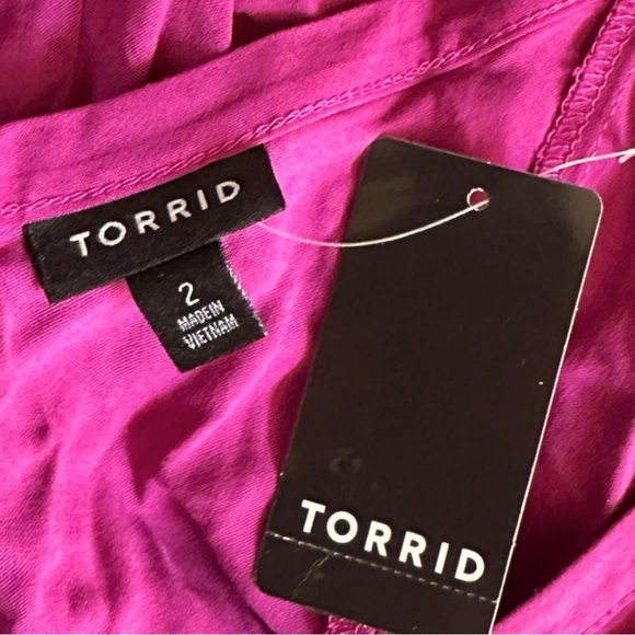 Torrid Swing Mini Dress Size 2X NWT Fuschia Pink Lightweight Cami Sweetheart - Picture 6 of 8